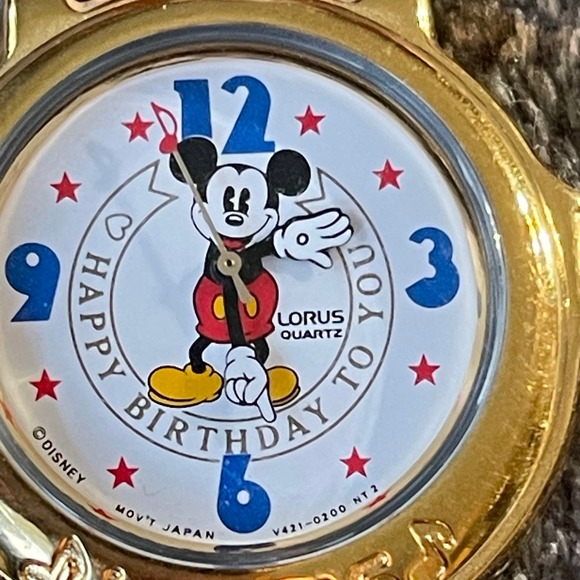 Vintage 90s Disney Mickey Mouse Lorus Musical Watch Happy Birthday - Picture 11 of 12